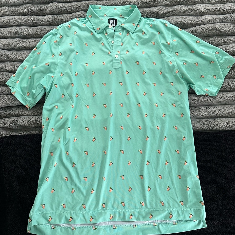 FootJoy Men's Mint Polo with Pattern